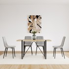 Century 55 Inch Wood Dining Table And 4 Modern Linen Chairs Set Metal