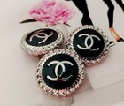 6 Chanel Steel Stamped Cc Black Gold Round Button 20mm Set Of 6
