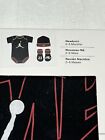 Jordan 3 Piece Infant Box Set Bodysuit Black Red Size 0-6 Months Baby Gift New