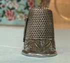 Vintage Antique Sterling Silver Thimble Sewing Floral Design With   santiago 