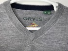 Nip Men   s Orvis 100  Merino Wool V-neck Long Sleeve Sweater - Gray - Medium