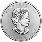 2017  5 Silver Canadian Maple Leaf 1 Oz Brilliant Uncirculated