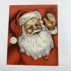 Vintage Mid Century Christmas Greeting Card Santa Claus Waves White Beard Red