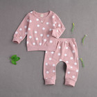 Toddler Kids Baby Girls Tracksuit Print Polk Dot Tops Pants Clothes Outfits Set