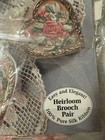 Vintage Bucilla Ribbon Embroidery Kit Heirloom Brooch Pair Victorian Elegance