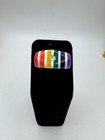 Vintage Mid Century Modern Layered Rainbow Lucite   Rhinestone Ring 1970 Sz 7 25