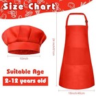 Kids Apron And Chef Hat Set Children Apron Adjustable With 2 Pockets 1 Red