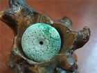 Chinese Artisan Hand-carved Delicate Natural Jadeite Round Buckle Pendant 344