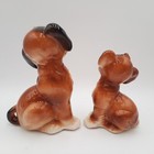 2 Vintage Royal Copley Ceramic Sitting Terrier Dog Puppy Figurines