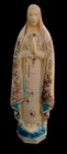 1950 s Virgin Mary  Statue Immaculate Heart  Rosary Case W  Rosary Beads 8 5    T