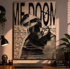 Mf Doom Poster Hip Hop Rap Wall Art Vintage Black White Album