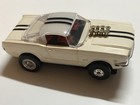 Aurora T-jet Slot Car 1373  - Mustang 2 2 Fastback White Ajs Wheelie Shoes