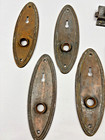 Antique Victorian Door Plates And Scallop Style Offset Hinges Copper Lot 10
