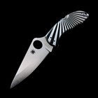 Spyderco Stainless Delica 4 C11p Saber Ground Frn Plain Edge Knife  Starburst Pn