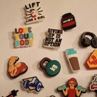 Fitness Gym Motivational Novelty Multicolor Pvc Shoe Charms Weightlifter Set
