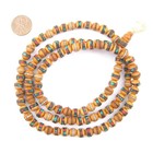 Inlaid Sandalwood Mala Beads 8mm Nepal Brown Round Wood 32 Inch Strand