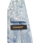 Hisdern Men s Tie Blue Paisley Woven Classic Neckwear Formal Necktie Elegant