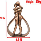 Resin Couple Statue  Modern Decor Romantic Lovers Embrace Statue Abstract Sculpt