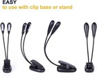 Rechargeable Music Stand Light  Clip On Reading Light  8 Led Book Lamp  3-level