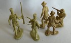 Vintage Marx 3 Cowboys And 2 French Soldiers Plastic Figures 60mm Lot Of 5