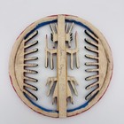 Vintage Thomas Begay Navajo Yei Wood Carving Wall Hanging Round Signed Folk Art