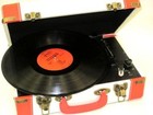 Vintage Turntable 3 Speed Vinyl Record Player With Built-in Stereo Speakers