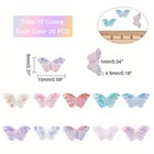 1box 200pcs 10 Colors Transparent Spray Painted Glass Beads With Glitter