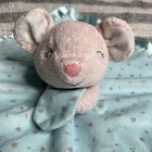 Carters Baby Security Blanket Pink Mouse Aqua Teal Blue Flowers Lovey Satin