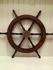 Wooden Ship Wheel  24 Inch Antique Brass Nautical Pirate Vintage Wheel For Decor