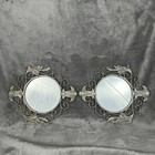 Vtg Home Interiors Mirrors Hollywood Silver Regency Fleur De Lis Acanthus Leaf