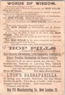 Hop Pills - New London  Ct - Quack Medicine - Antique Victorian Trade Card