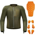 Motorcycle Shirt Mesh Motorcycle Jacket Men With Ce Level 2 Large Olive Green