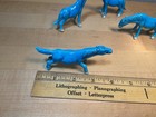 Set Of 4  Vintage Chinese Miniature Horse Ceramic Figurines With Turquoise Glaze