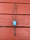Handmade Vintage Navajo Silver And Turquoise Bolo Tie 43g  240
