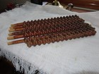 Antique Lot Of 7 Turned Wood Spindles 16  X 1 