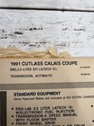 Vintage 1992 Oldsmobile Cutlas Dealer Window Sticker  10k Msrp Features Ephemera