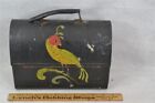 Antique Lunch Box  Tin Black Dome Top Workman Paint Ed 10x7x5 Original 1940