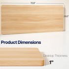 Vivo Light Wood 71 X 30 Inch Universal Solid Top For Sit Stand Desk Frames