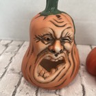 Vtg 1988 Impulse Giftware Halloween Ceramic Anthropomorphic Pumpkin Funny Faces 