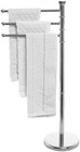 My 40-inch Silver Metal Freestanding Towel Rack For Bathroom With 3