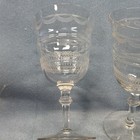 Antique Art Nouveau Etched Liqueur Wine Glasses Ribbon Meander C 1900 Pair