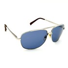 American Eagle Designer Aviator Sunglasses Silver Metal Vintage Frame Blue Lens
