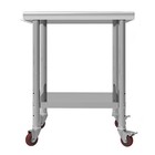 Commercial Work Table 30 x24  Stainless Steel Kitchen Restaurant Rolling Prep 
