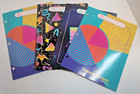 Lot 4 Vintage Mead Trapper Keeper Portfolio Folders Geometric Designer Series 90
