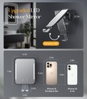 Fogless Heated Shower Mirror For Shaving W  Light  Battery  Suction  Holder