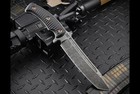 Rmj Tactical Combat Asia  Acid Etched Blade W  Black G-10 Handles And Sheath