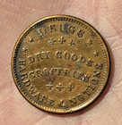 Patriotic Civil War Store Token     United We Stand  Divided We Fall    Thistle