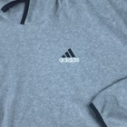 Vintage Adidas Hoodie Mens 2xl Gray Fleece Pullover Black Trim Logo Sweatshirt