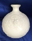 Antique vtg Milk Glass Decanter Lions Head Face Vase Bottle Unique Art Nouveau