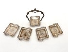 Antique Ashtray Set German 800 Silver Victorian Style 5 Pieces Stackable Set 1